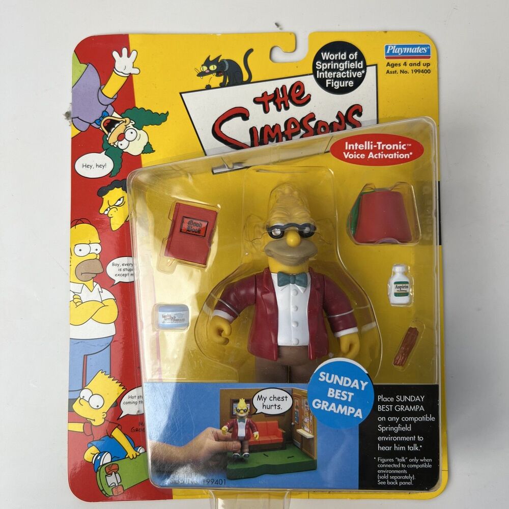The Simpsons Sunday Best Grampa Interactive Figure Playmates Series 9